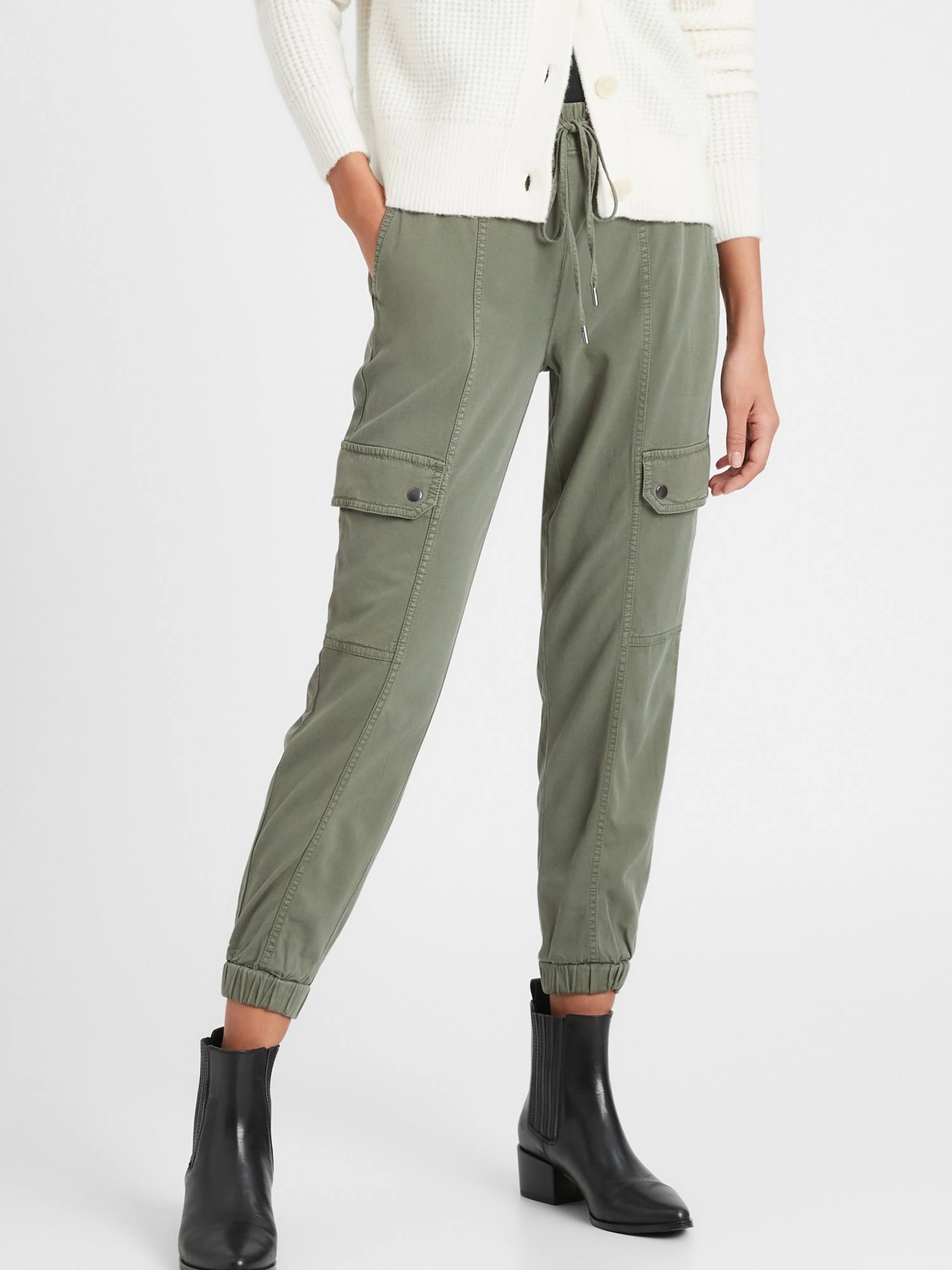Banana Republic Women's Cargo Jogger Flight Jacket Green Size S