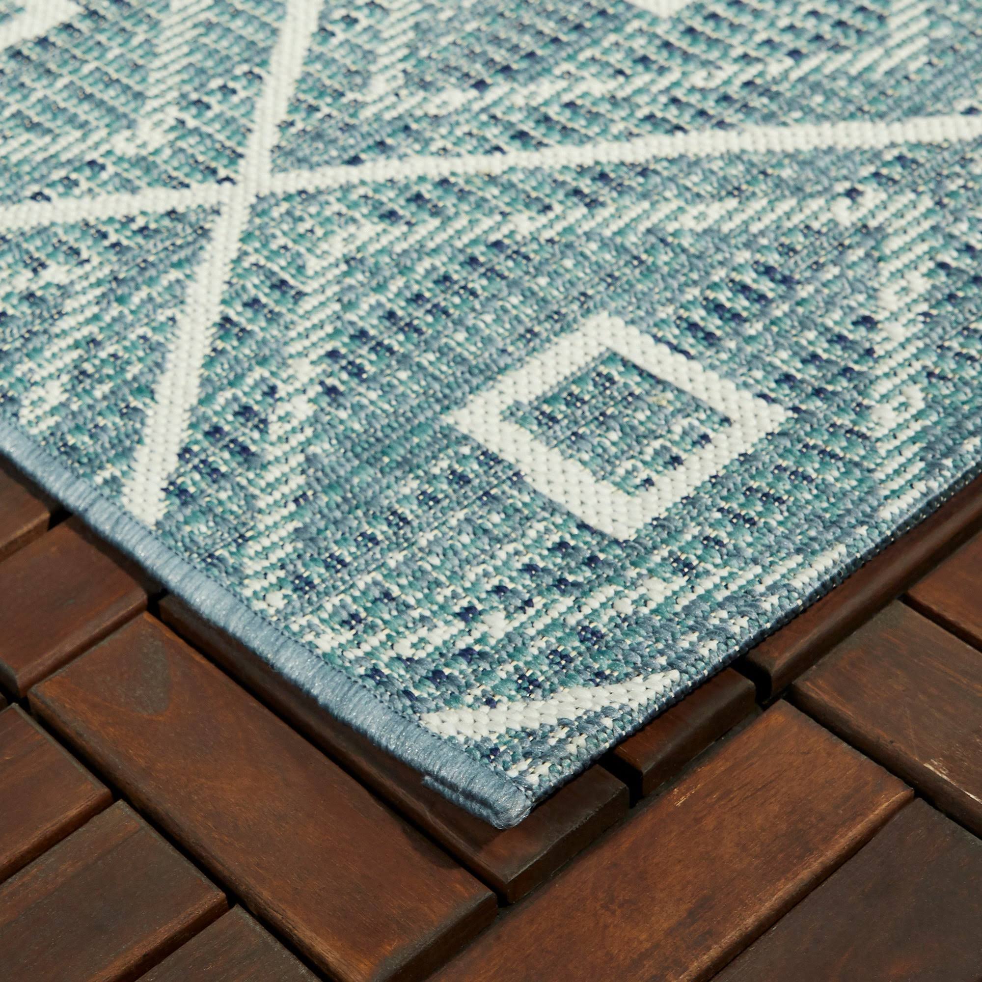 Annika Trellis Indoor/Outdoor Area Rug - 5&3x22 x 7& - Blue