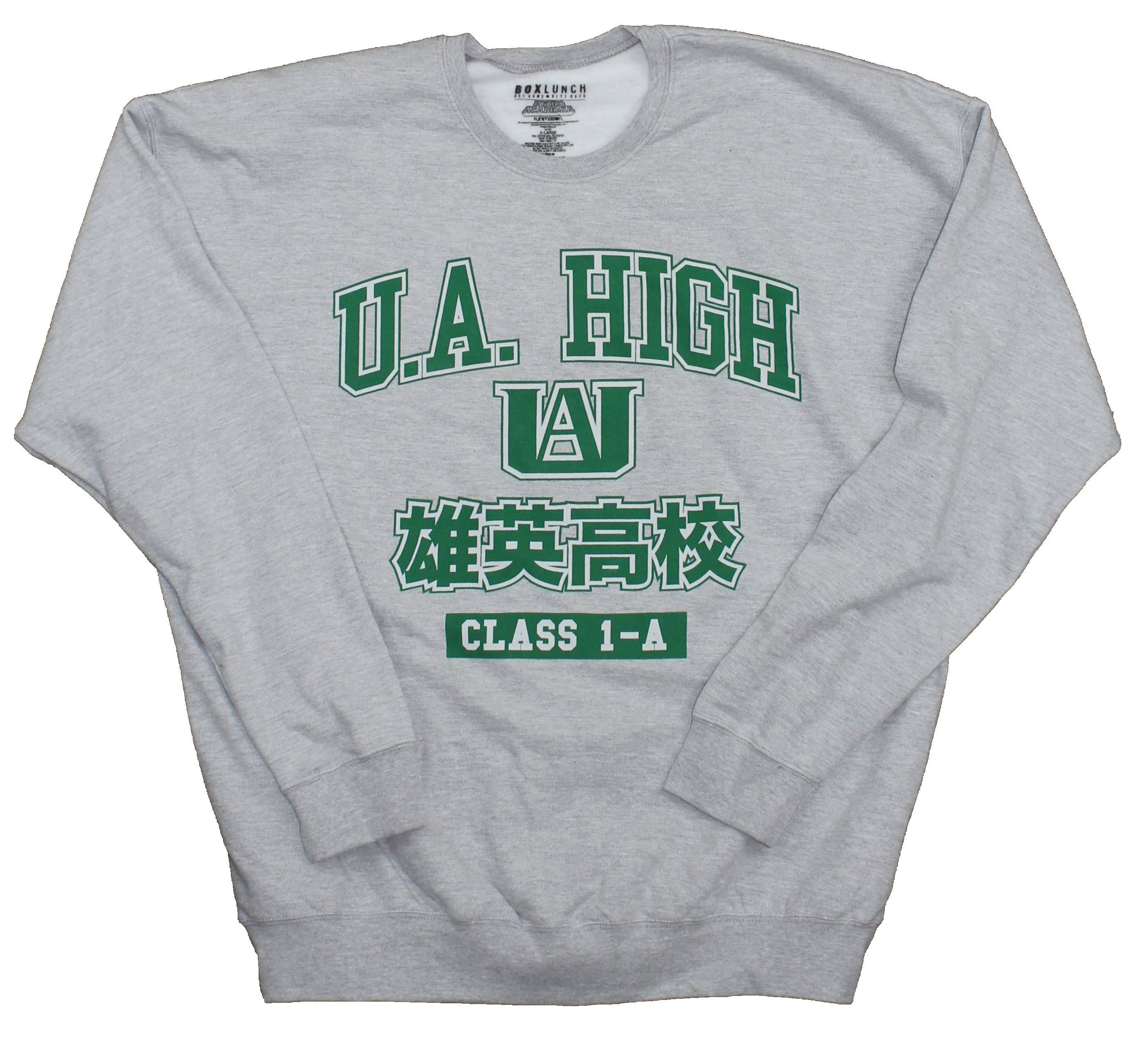 My Hero Academia Mens Crewneck Sweatshirt - u.a High Class 1-A Logo (Large)