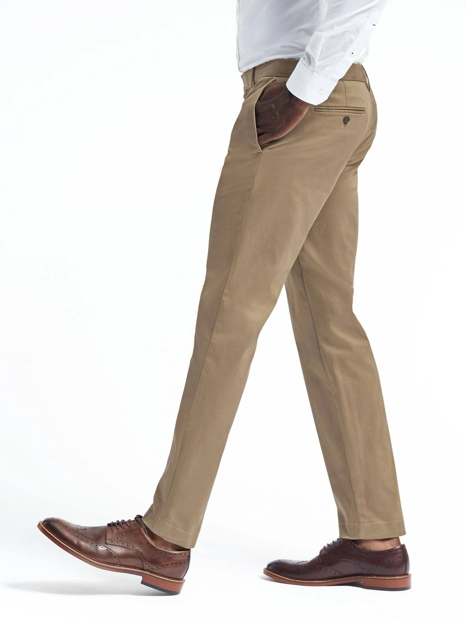 Banana Republic Men's Emerson Straight Rapid Movement Chino Pant Airforce Khaki Size 38W 34L