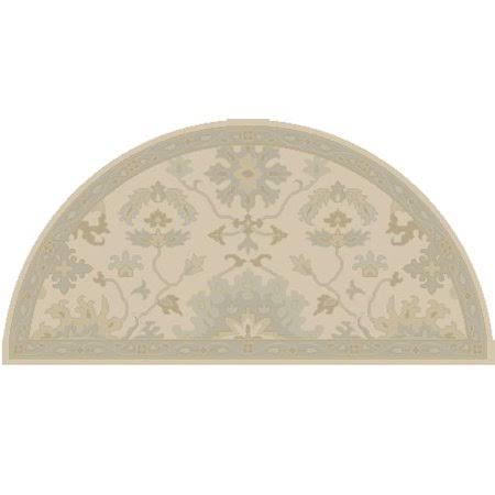Willard Floral Handmade Tufted Wool Beige/Sage Area Rug Charlton Home Rug Size: Half Circle 2& x 4&