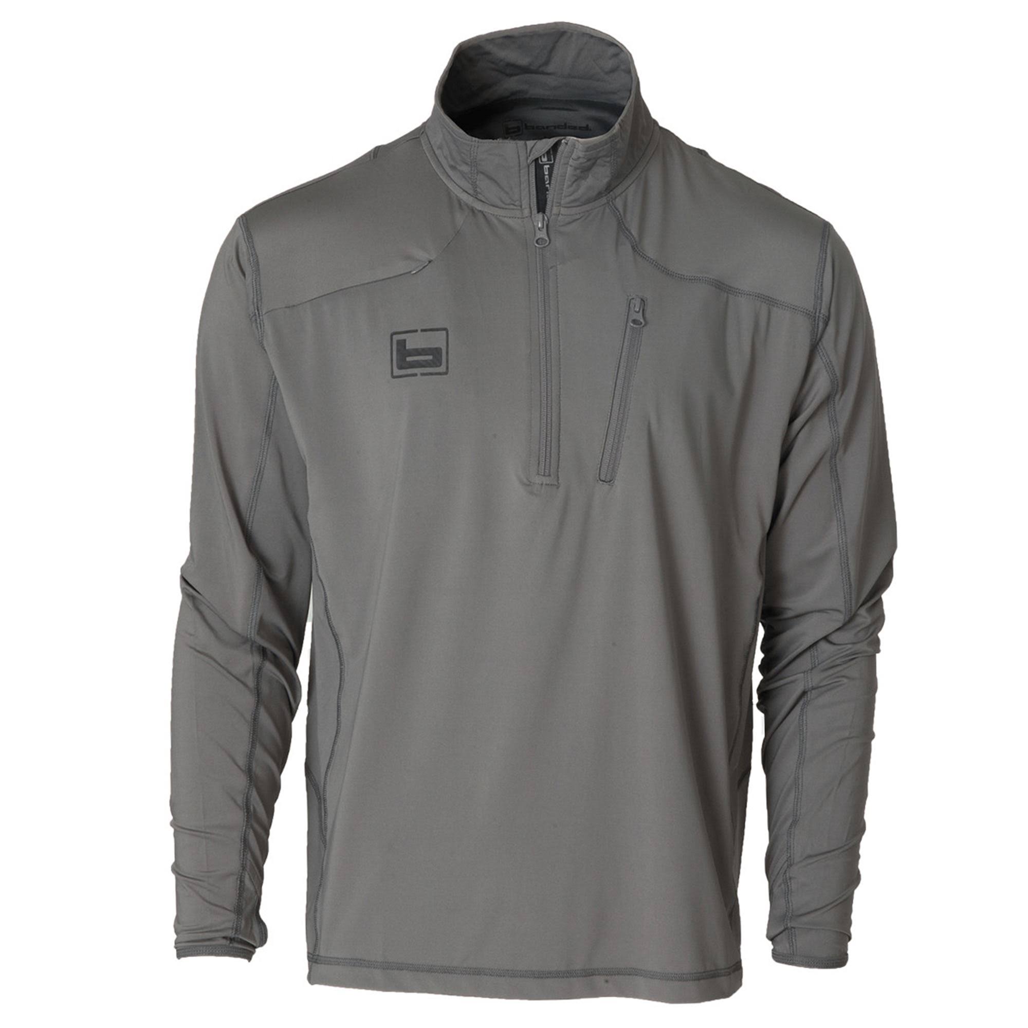 Banded Tech Stalker 1/4 Zip Pullover - Size XL, Grey