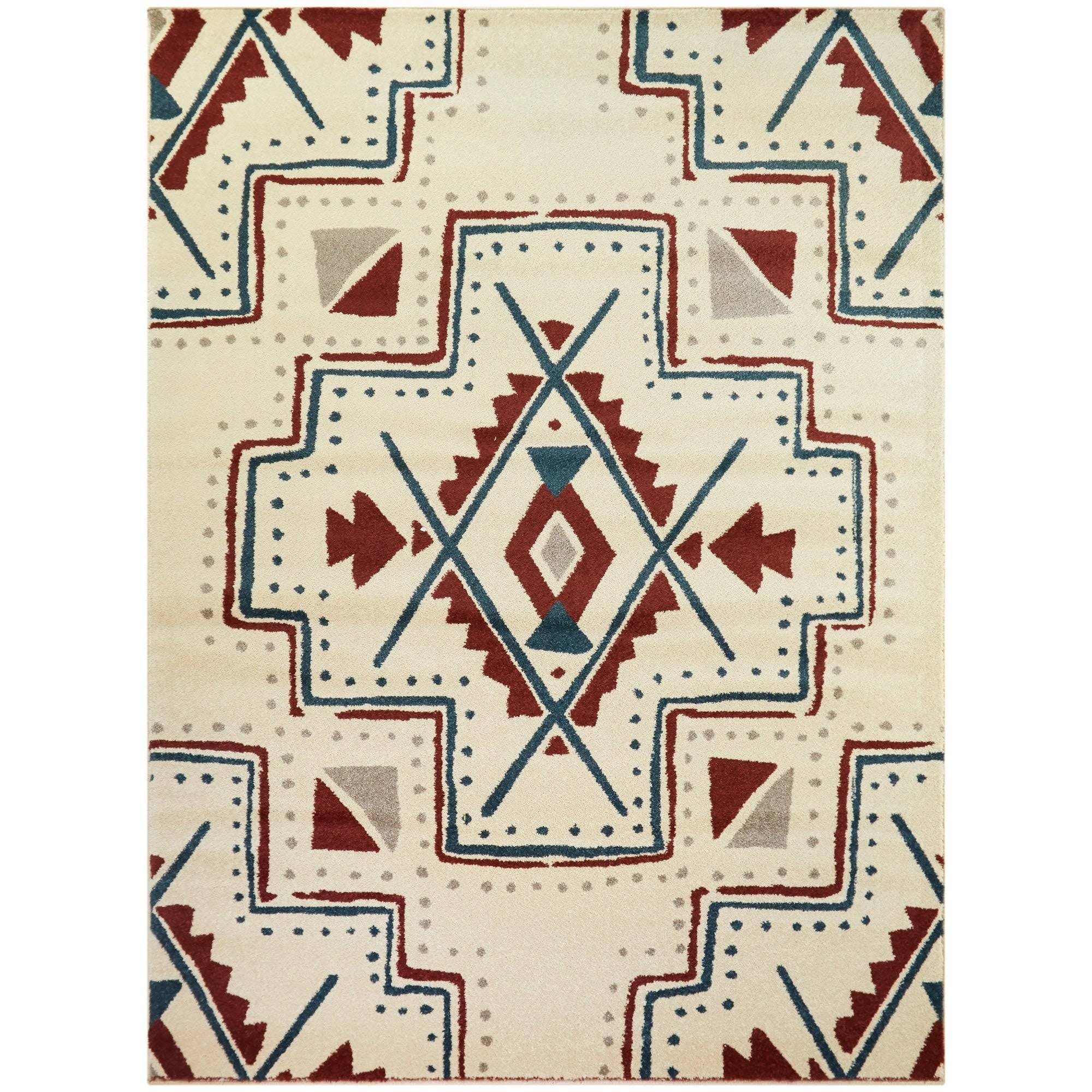 BALTA Firuza Blue 5 ft. x 7 ft. Southwestern Tribal Area Rug