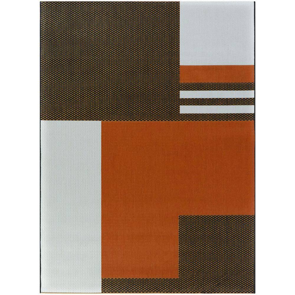 BALTA Read Burnt Orange 5 ft. x 7 ft. Modern Indoor/Outdoor Area Rug