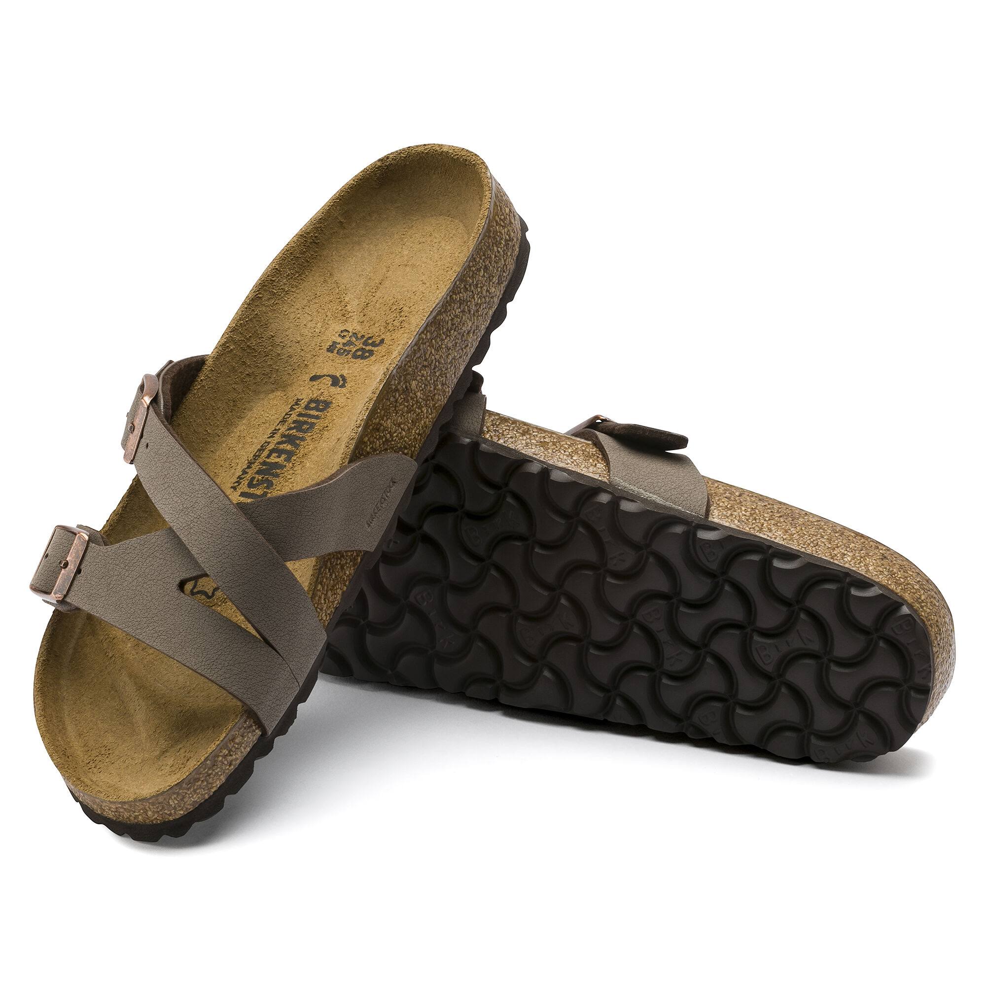 Birkenstock Yao Birko-Flor Nubuck Ladies Sandals - Mocha