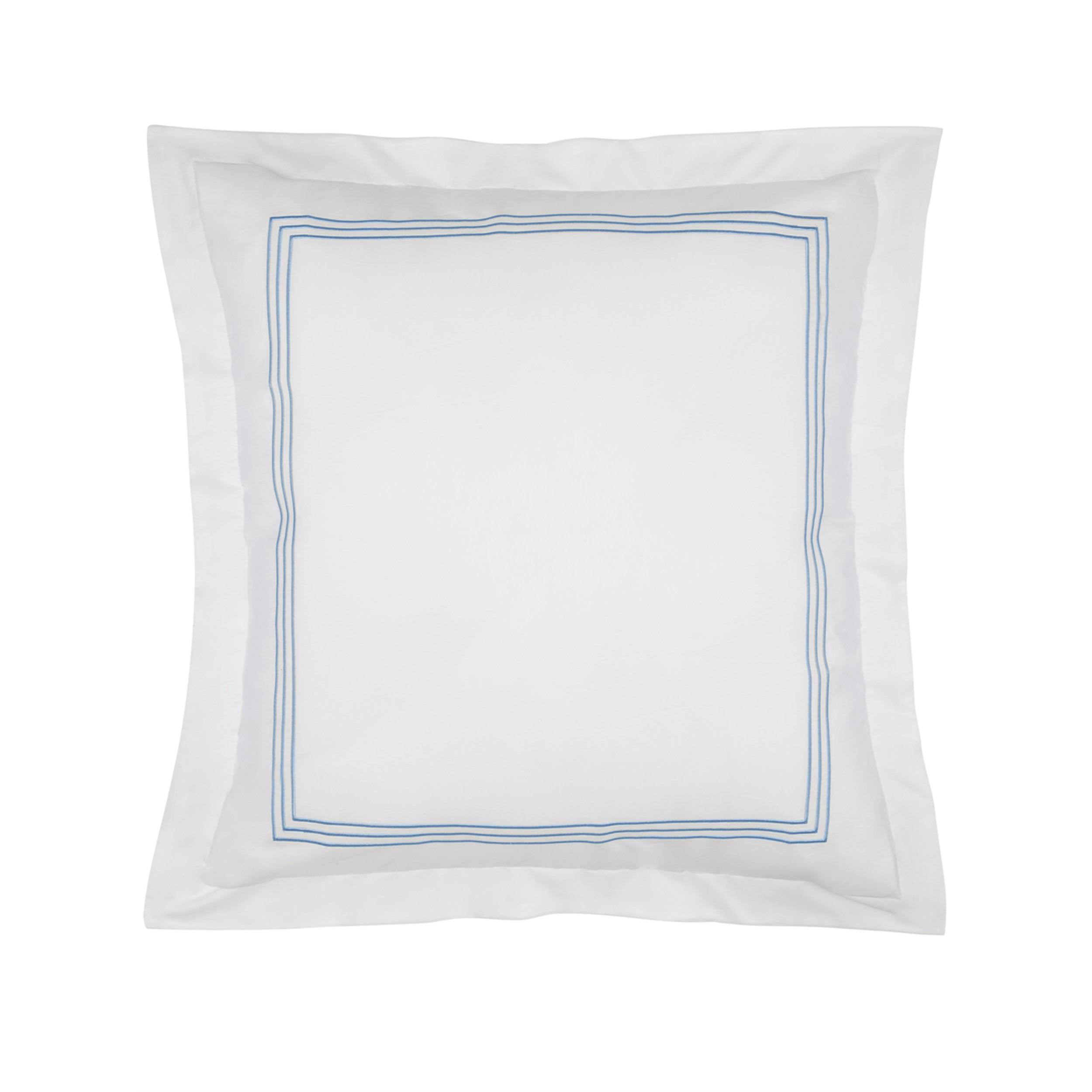 Cassadecor Embroidered Triple Line Bedding Sham Set - Blue - Queen