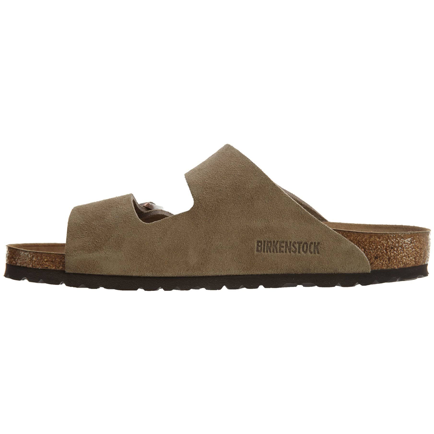 Birkenstock Men's Arizona Suede Narrow Sandals,Taupe, 9.5