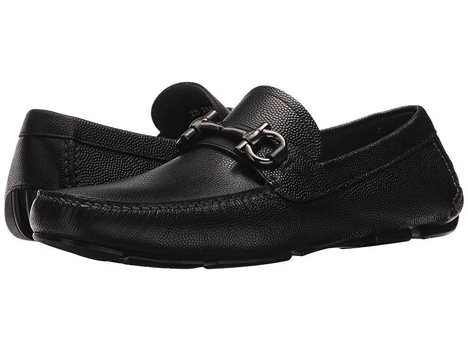 Salvatore Ferragamo Parigi Gancini Bit Leather Driver, 9 / Black