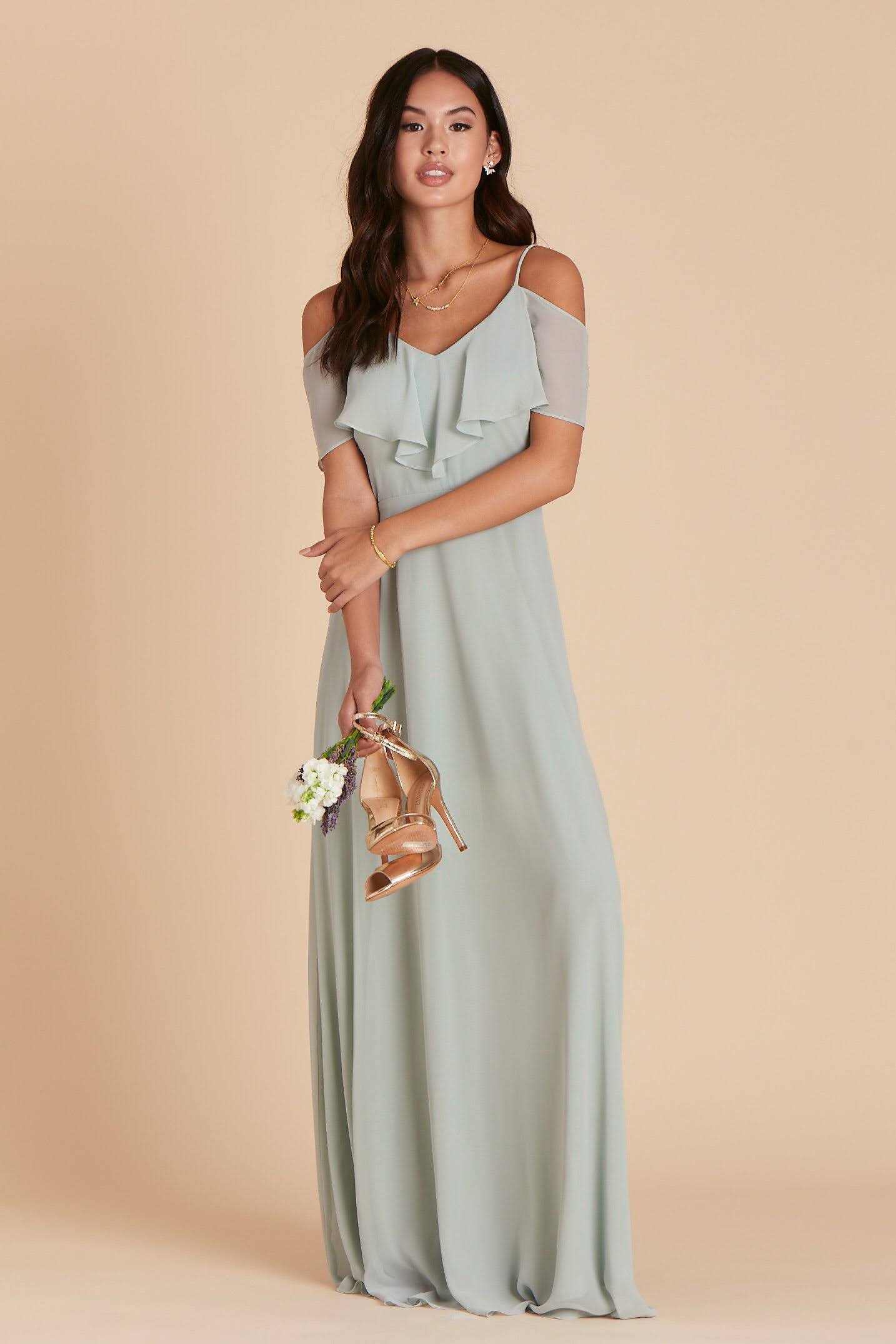 Birdy Grey Jane Convertible Chiffon Bridesmaid Dress in Sage Xs / Sage