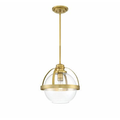 Willem Single Globe Glass Pendant Finish: Warm Brass