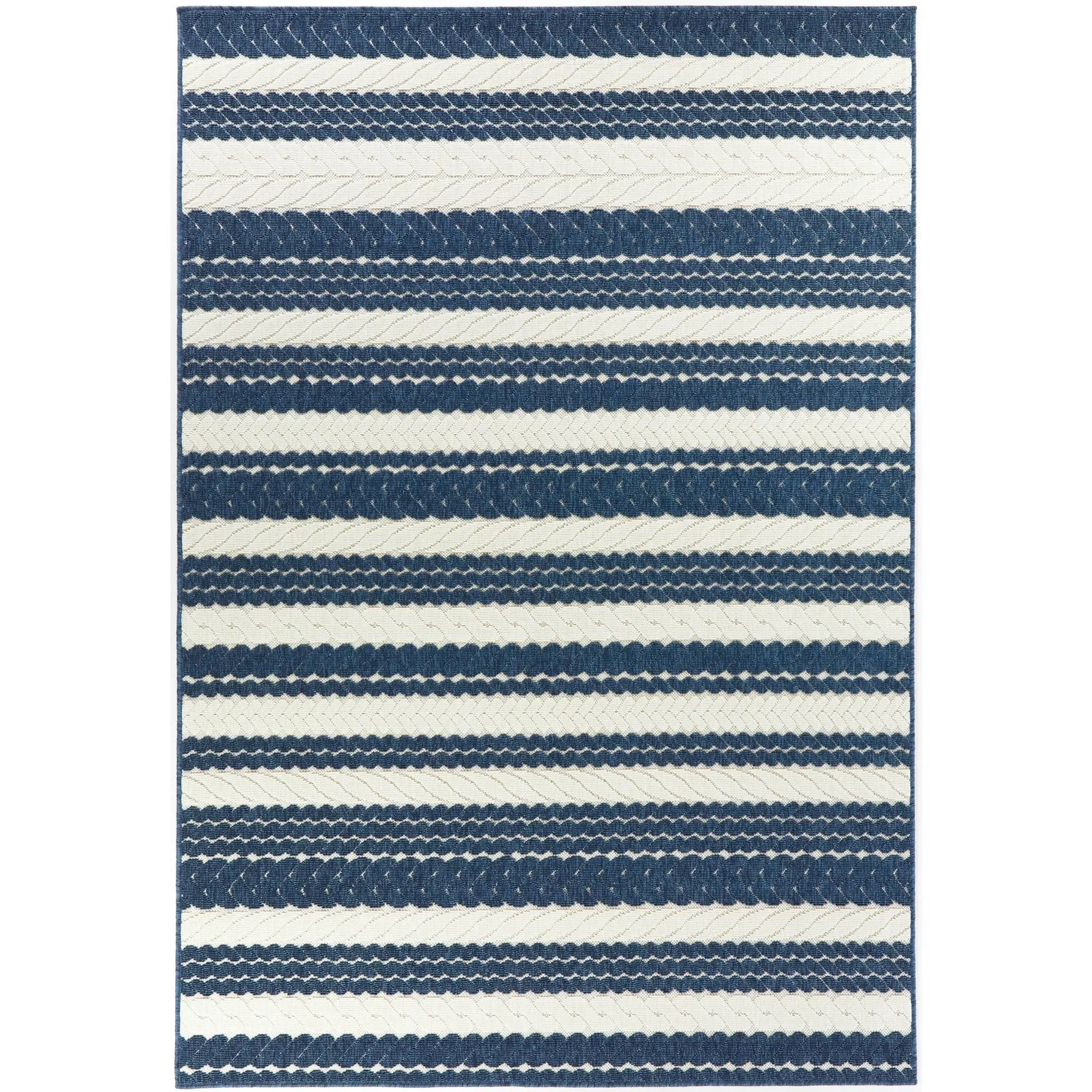 Caldwell Nautical Stripe Indoor/Outdoor Area Rug - 2&7x22 x 7& Runner - Tan