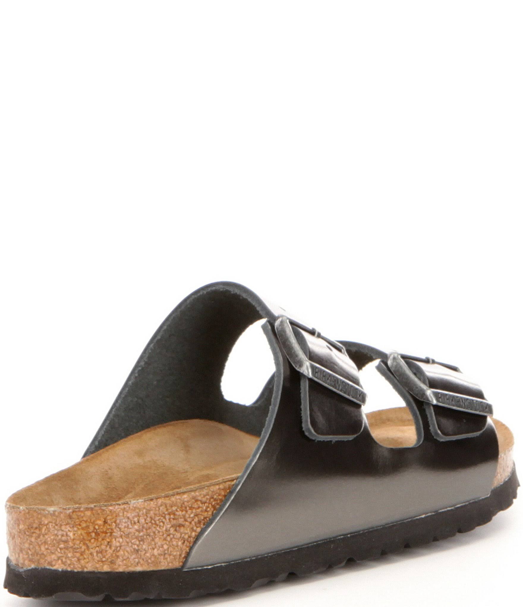 Birkenstock Arizona Soft Footbed Leather Sandal, Size 37, Metallic Leather