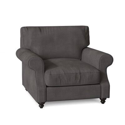 Huxley 39x22 Wide Down Cushion Armchair Birch Lane Body Fabric: Capri Dove, Leg Color: Black Walnut