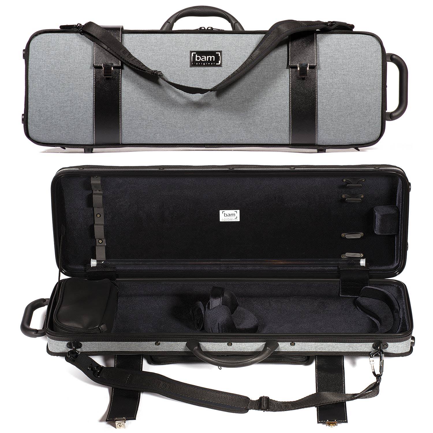 BAM 2001GF Hightech Oblong Violin Case - Grey Flannel