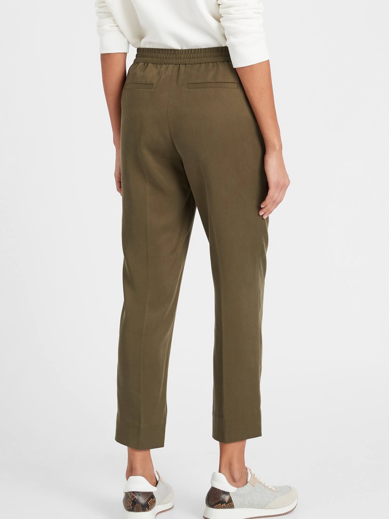 Banana Republic Women's Slim Tencel Pant Heritage Olive Green Size Xs