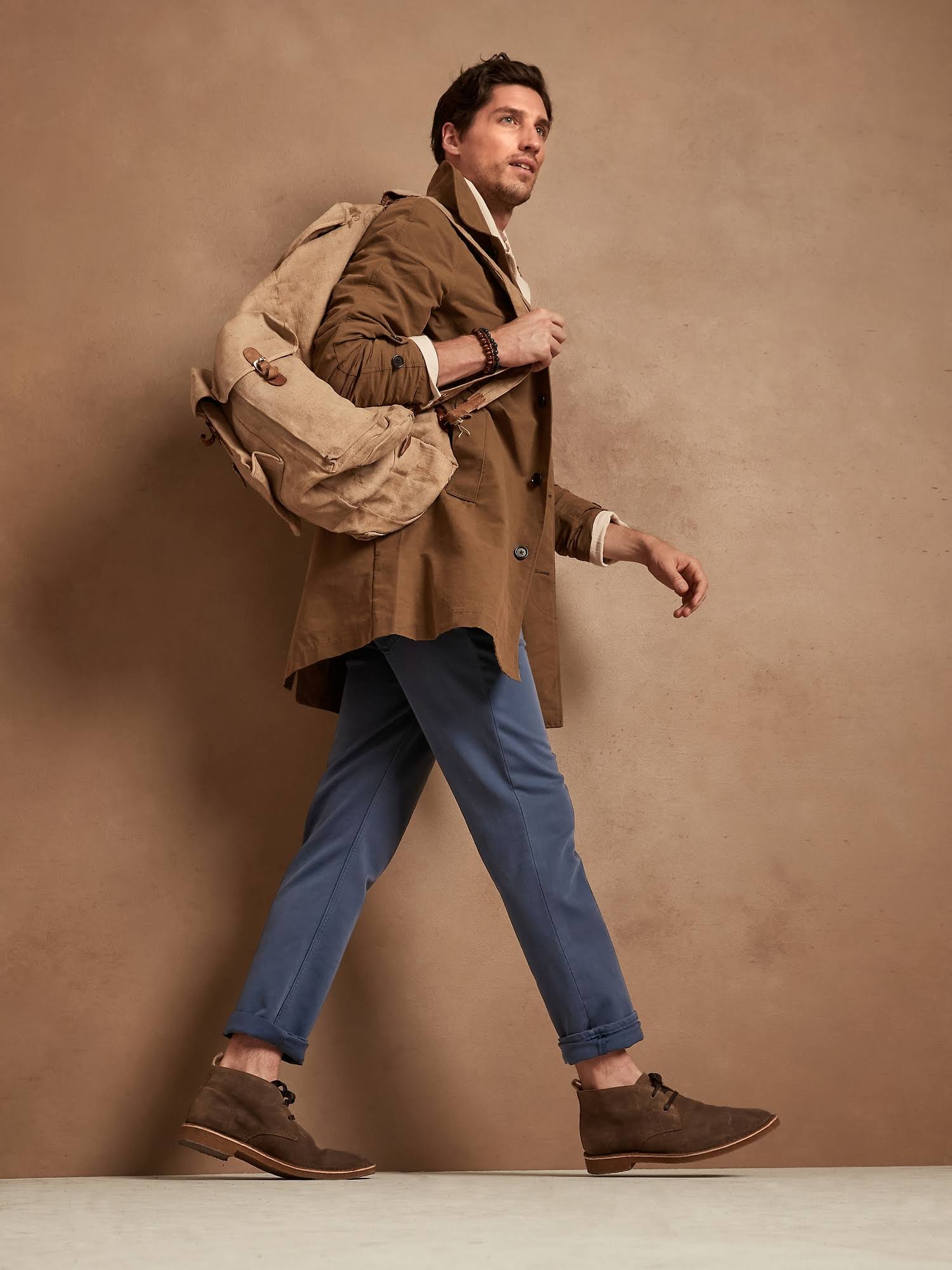 Banana Republic Men's Slim Traveler Pant Sullivan Blue Size 40W 34L