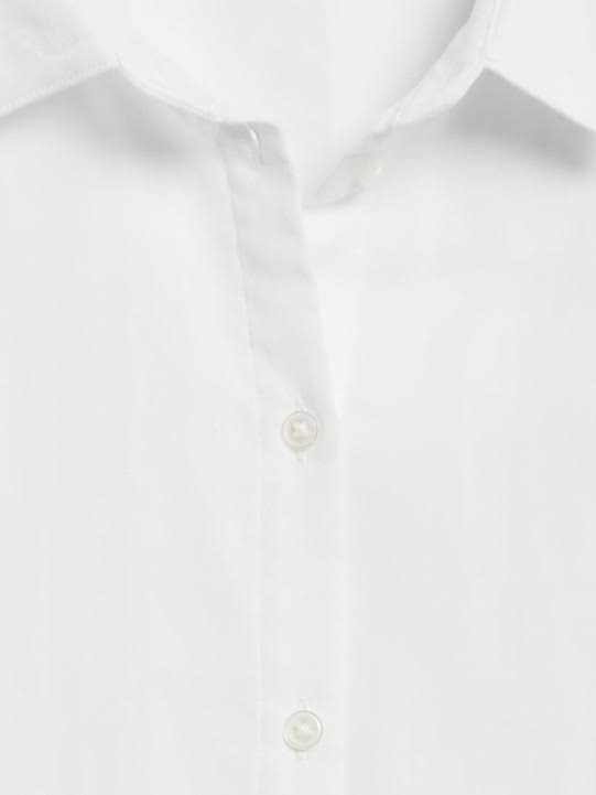 Banana Republic Women's Cotton Gauze Roll-Cuff Shirt Pure White Size L