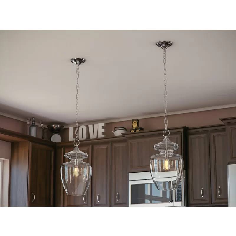 Sussex 1-Light Schoolhouse Pendant Shade Color: Clear