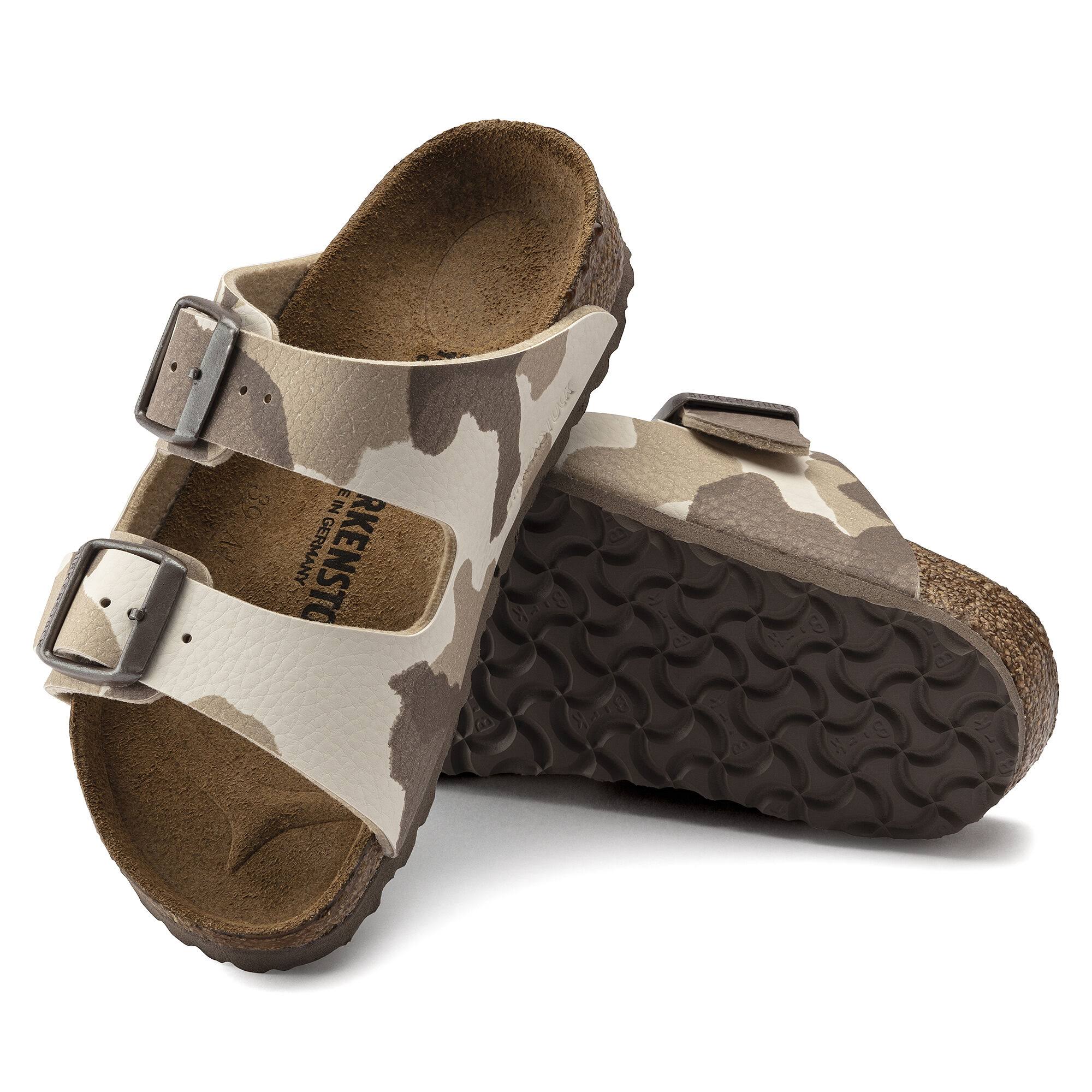 Birkenstock Kids Arizona Birko-Flor Desert Soil Camo Almond Two-Strap Sandals