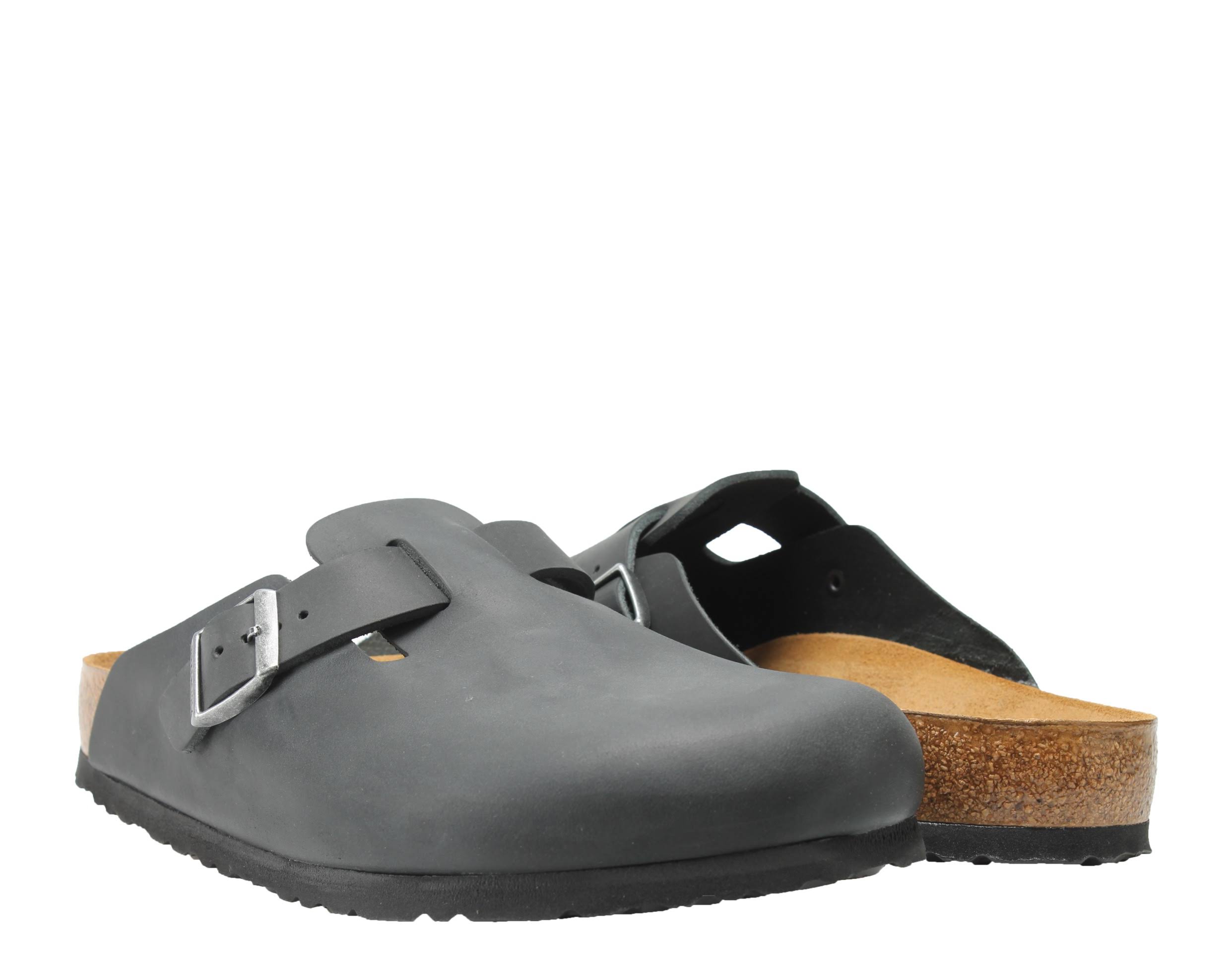 Birkenstock Boston Oiled Leather Black Clogs