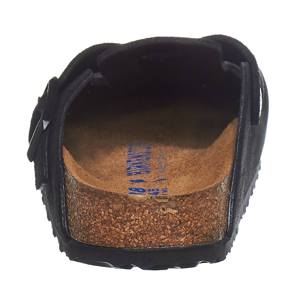 Birkenstock Boston Suede Leather Black Clogs