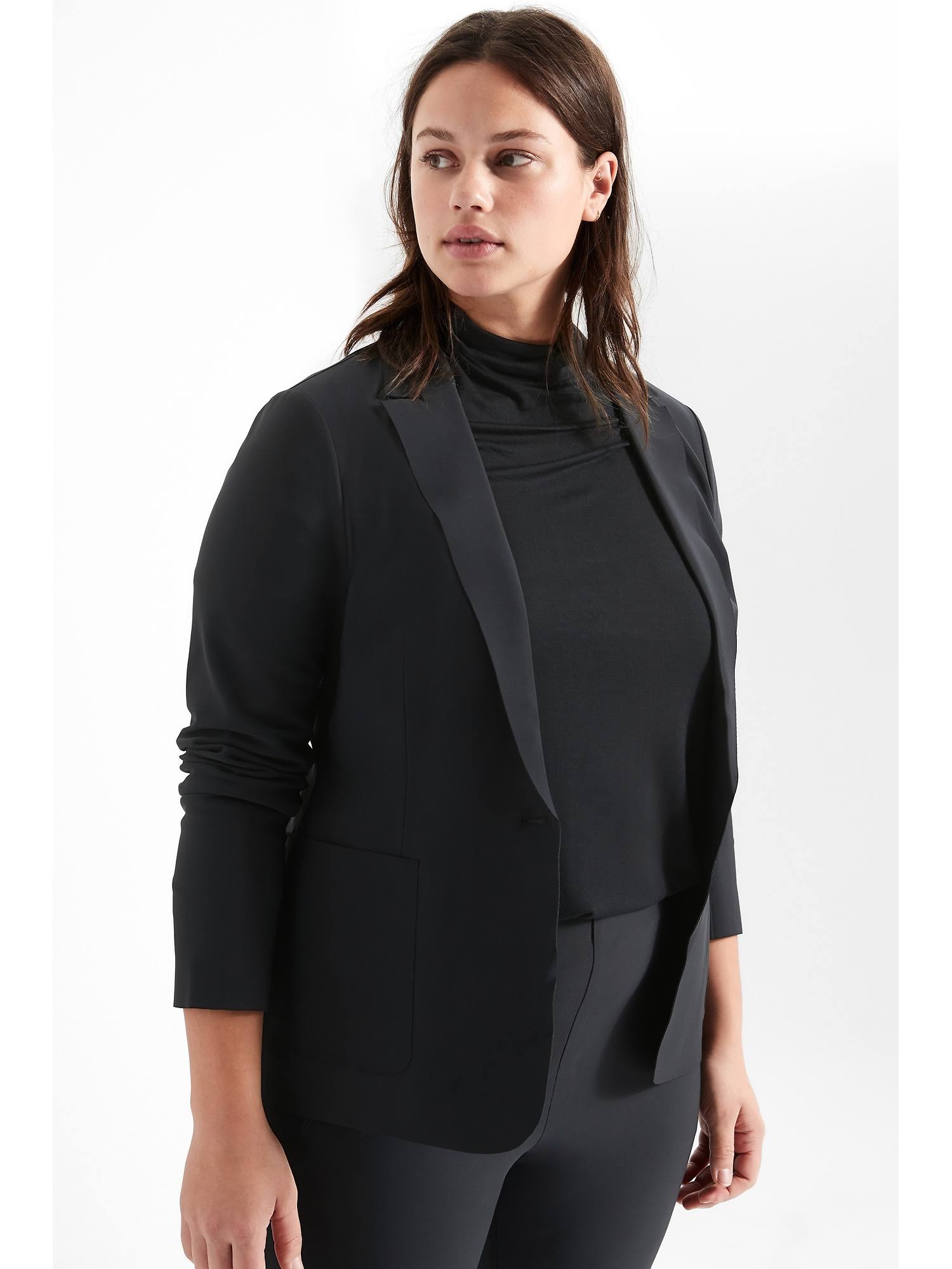 Banana Republic Women's BR Sport Luxe Sculpt Blazer Black Size 0