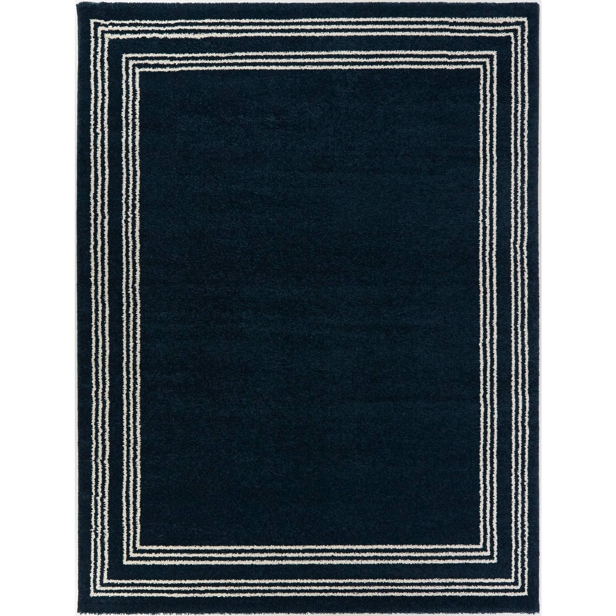BALTA Bowien Navy 5 ft. x 7 ft. Border Area Rug, Blue