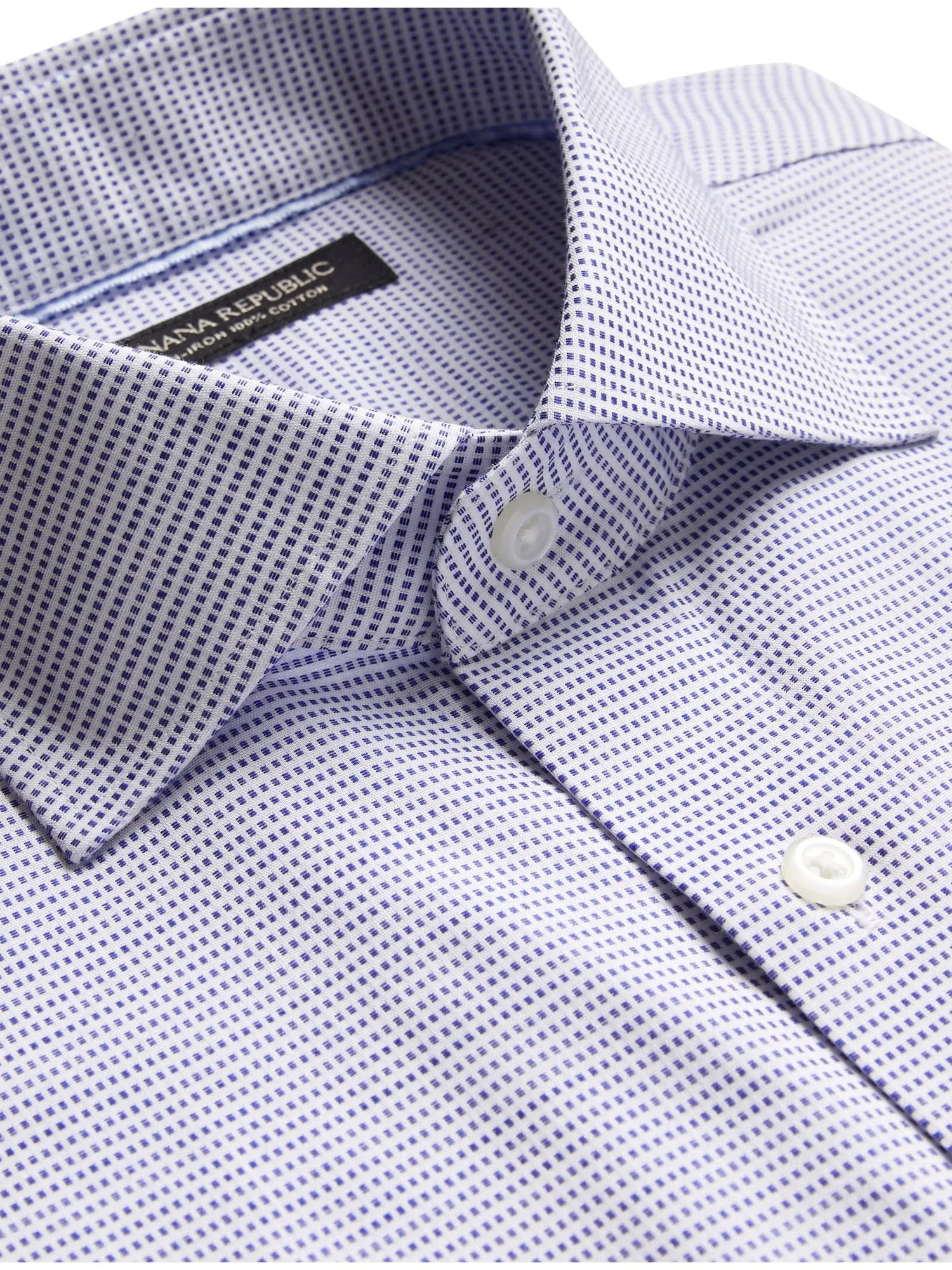 Banana Republic Men's Slim-Fit Non-Iron Dress Shirt with Cutaway Collar Navy Size Xxs