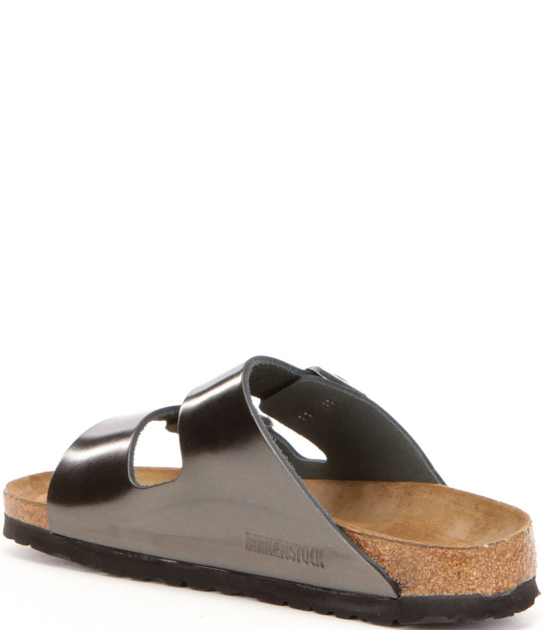 Birkenstock Arizona Soft Footbed Leather Sandal, Size 37, Metallic Leather