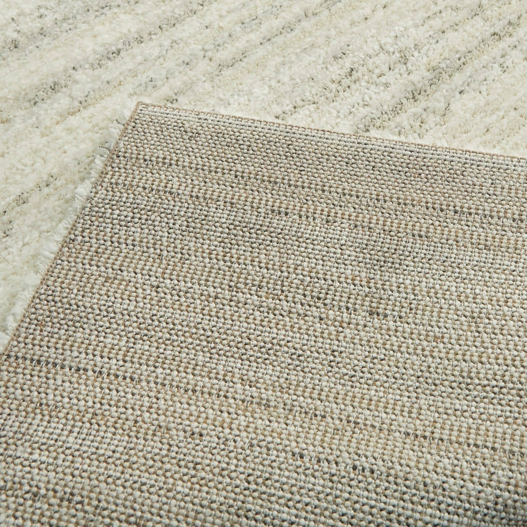 BALTA Callan White 8 ft. x 10 ft. Stripe Shag Area Rug