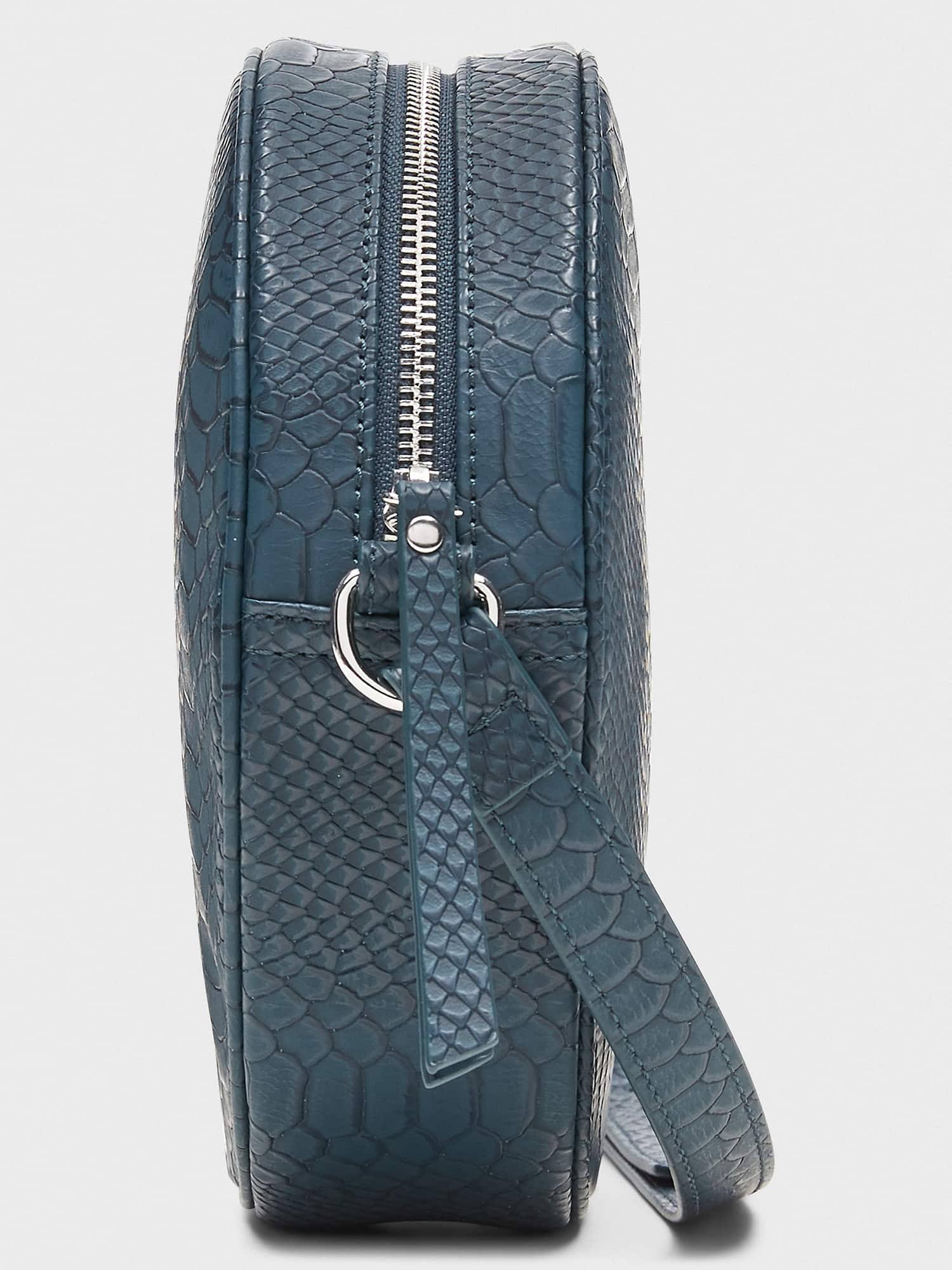 Banana Republic Factory Women's Round Crocodile Crossbody Teal Ocean Regular Size One Size