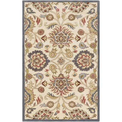 Domingues Traditional Floral Handmade Tufted Wool Rust/Cream Rug