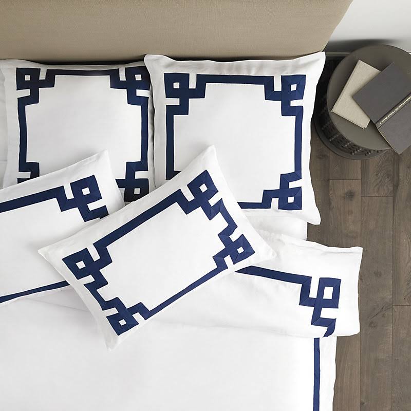 Suzanne Kasler Greek Key Duvet Cover Sky Twin - Ballard Designs