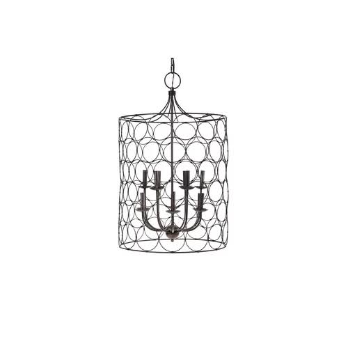 Flores 12 - Light Candle Style Drum Chandelier - Bronze