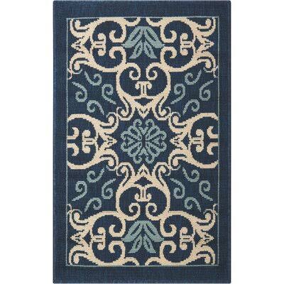 Fishback Floral Navy Blue Area Rug Rug Size: Rectangle 2&6x22 x 4&