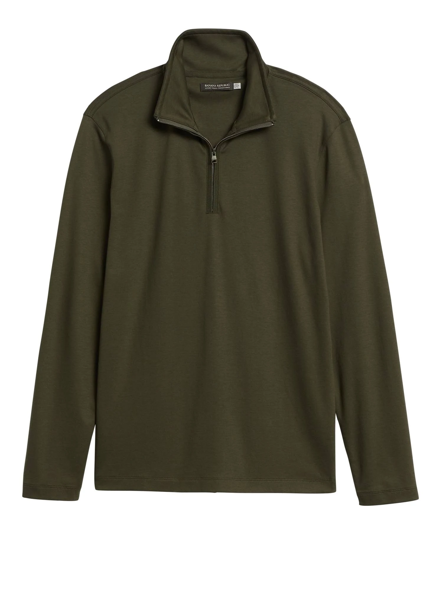 Banana Republic Men's Luxury-Touch Performance Half-Zip T-Shirt Mistletoe Green Tall Size M