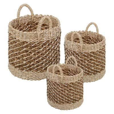 Wicker 3 Piece Nesting Storage Basket Set Birch Lane