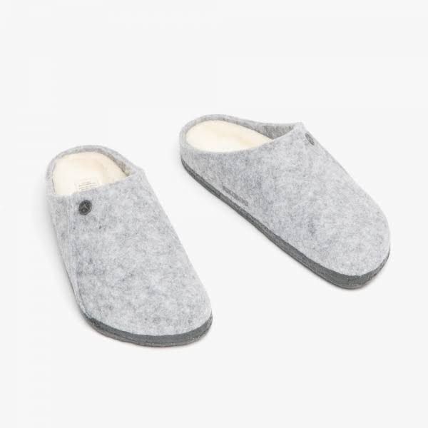 Birkenstock Zermatt Wool Felt Light Gray Shearling Clogs