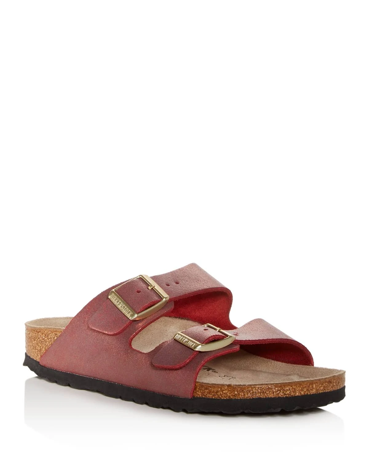 Birkenstock Women's Arizona Sandal Washed Metallic Port Narrow