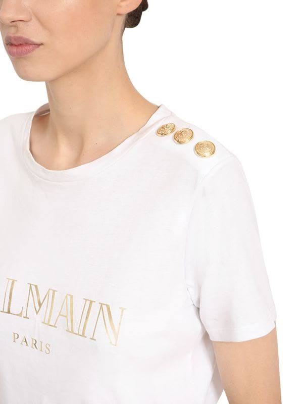 Balmain - Vintage Logo T-Shirt, Women , White