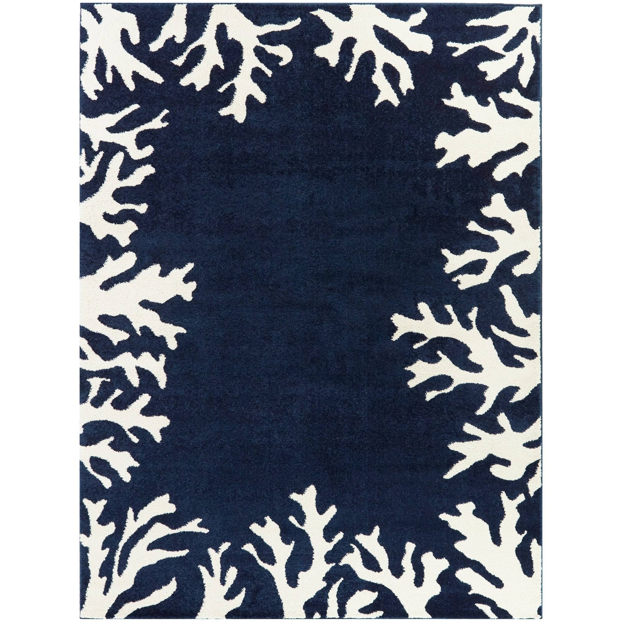 BALTA Caswell Blue 5 ft. x 7 ft. Coastal Coral Area Rug
