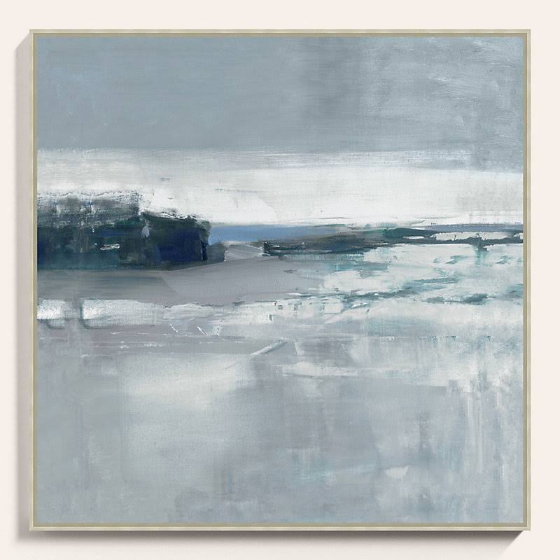 Horizon in Blue Abstract Framed Canvas 40x22 x 40x22 - Ballard Designs