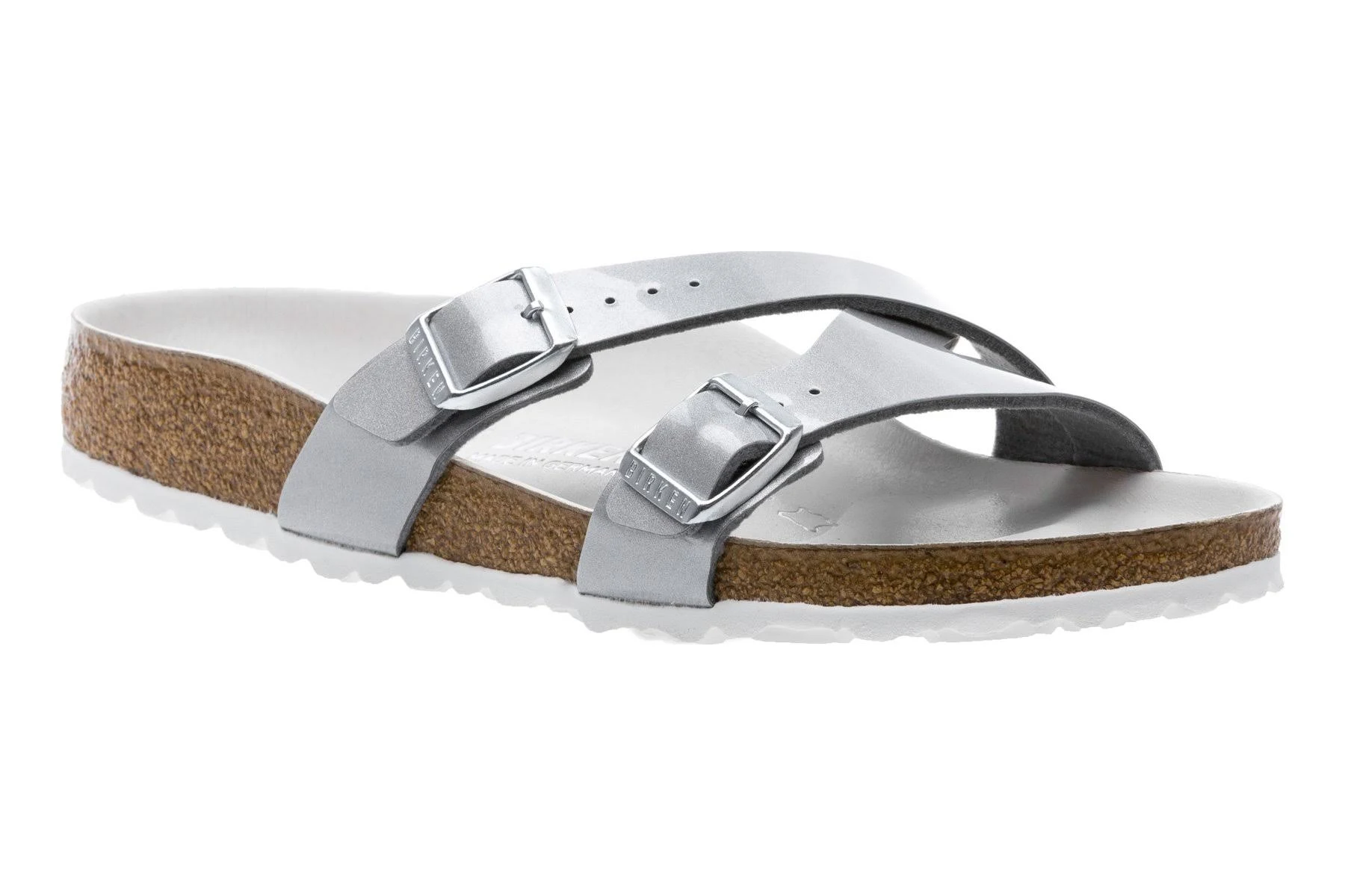Birkenstock Women's Yao, Metallic Silver Birko-Flor Size: 39 N