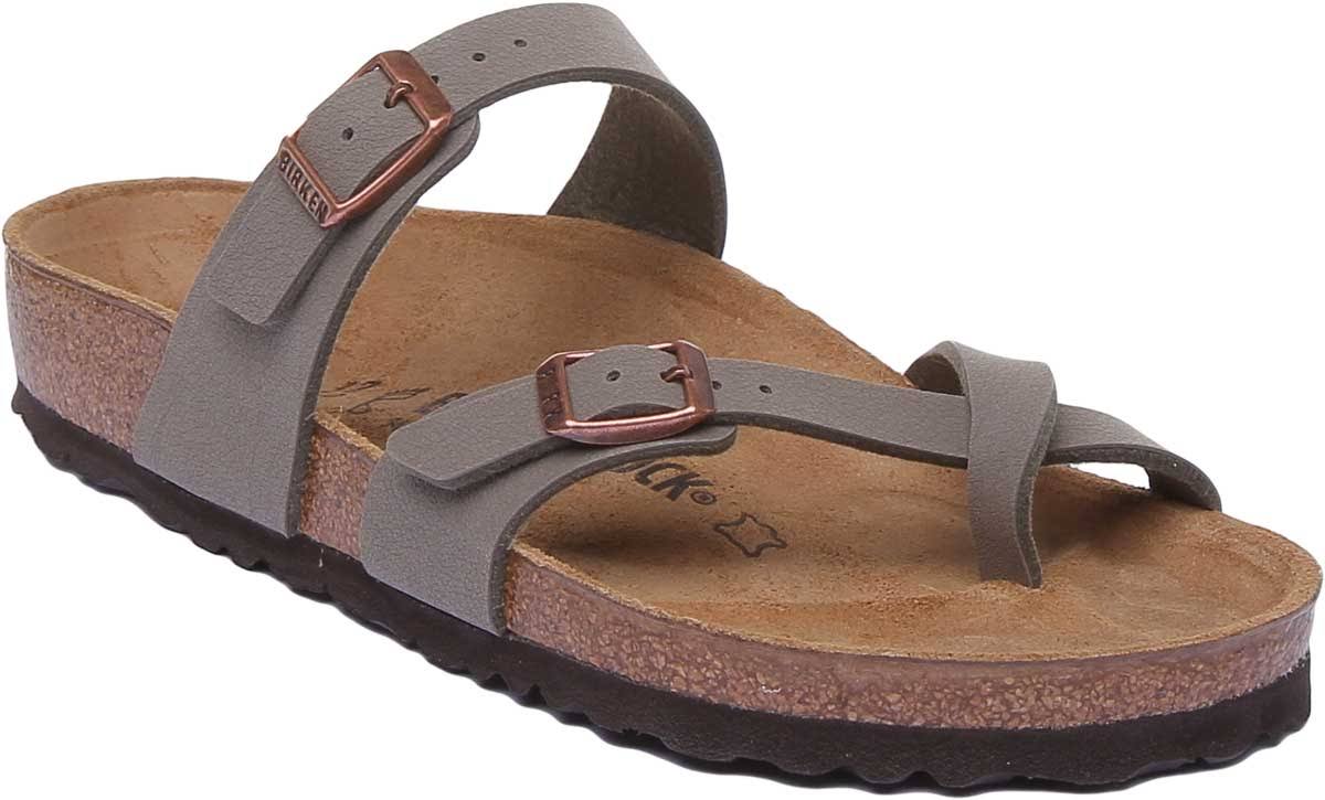 Birkenstock Mayari Birko Flor Nubuck Sandals - Stone
