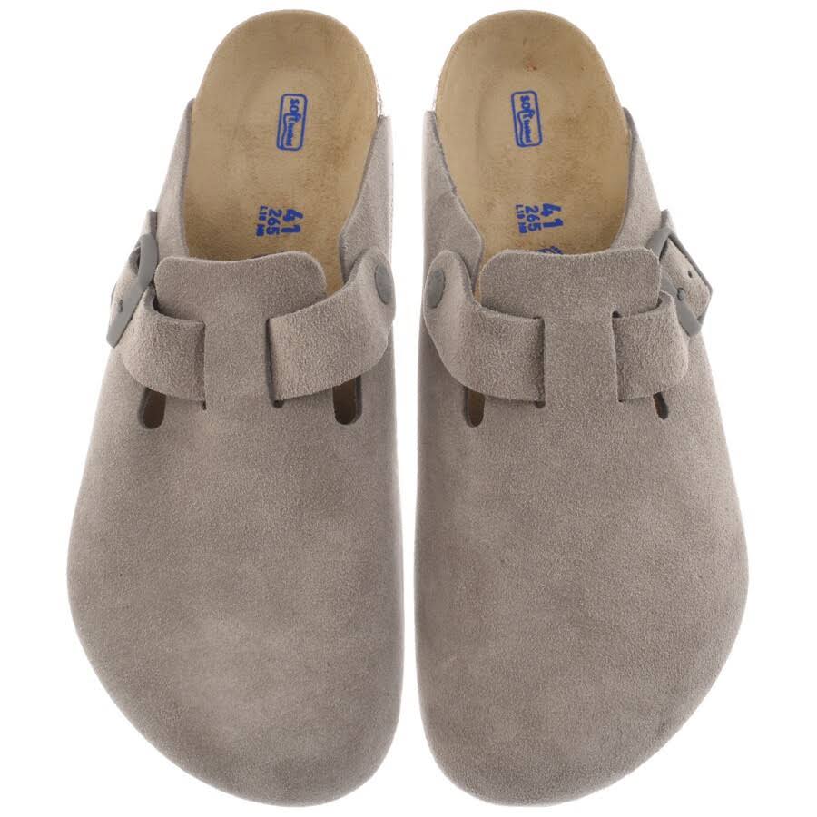 Birkenstock Boston BS Suede Mules Grey