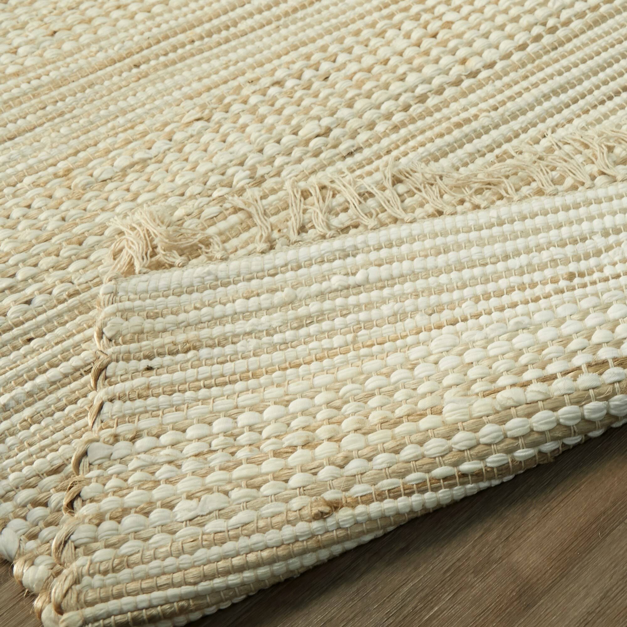 Papilio Hunter Sisal Flatweave Natural Fiber Jute Area Rug - 5&3x22 x 6&7x22 - Black