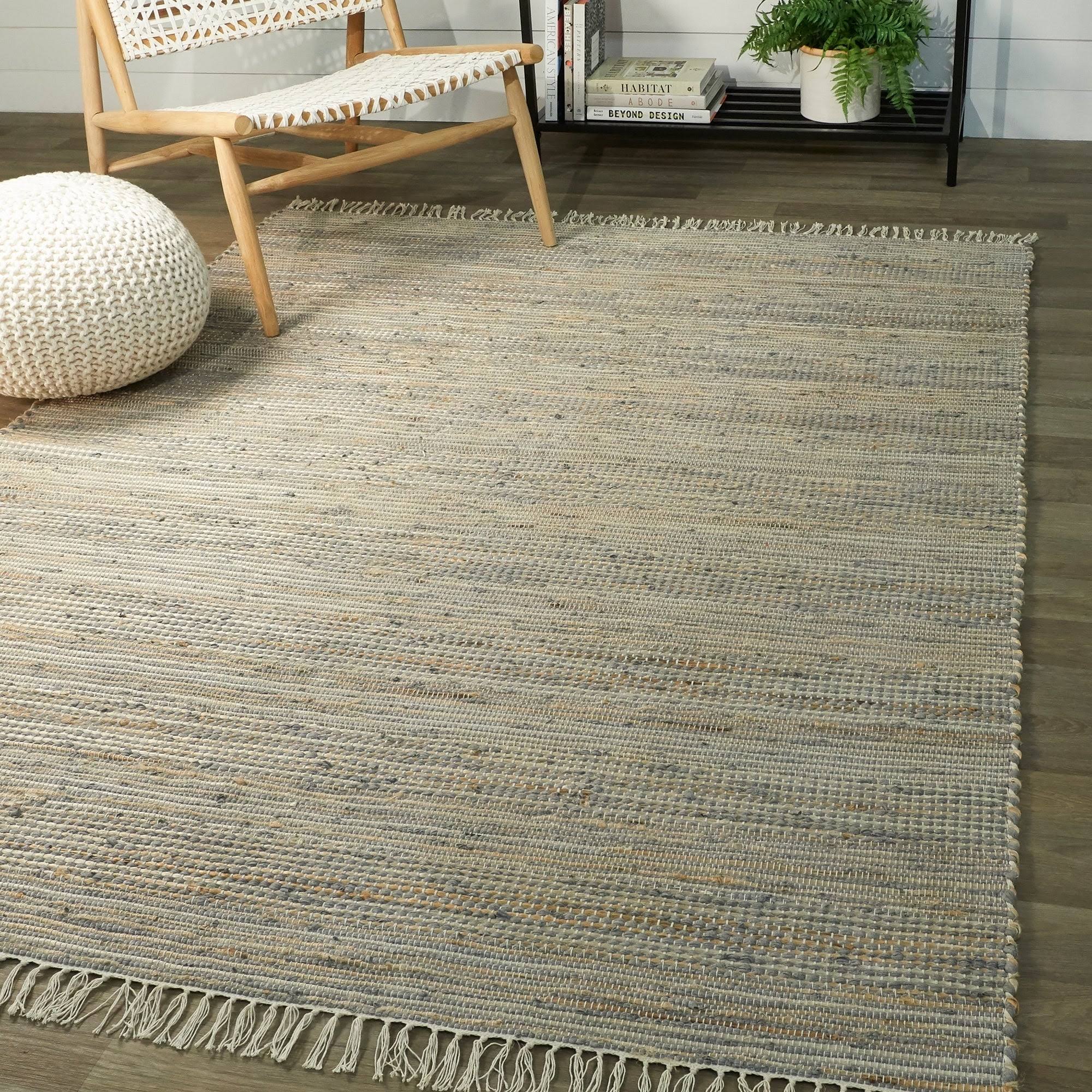 Papilio Hunter Sisal Flatweave Natural Fiber Jute Area Rug - 2&7x22 x 6&7x22 Runner - Blue