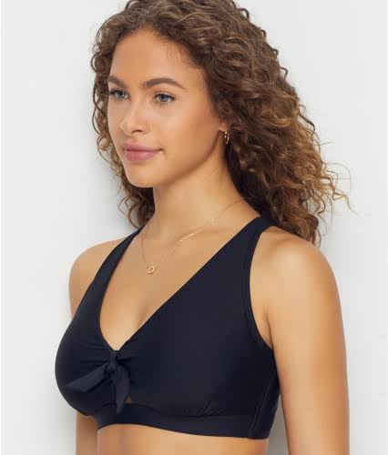 Birdsong Onyx Tie Front Bikini Top - Womens - Onyx - 32DD