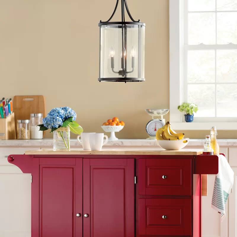 3 - Light Lantern Cylinder Pendant Finish Polished Nickel