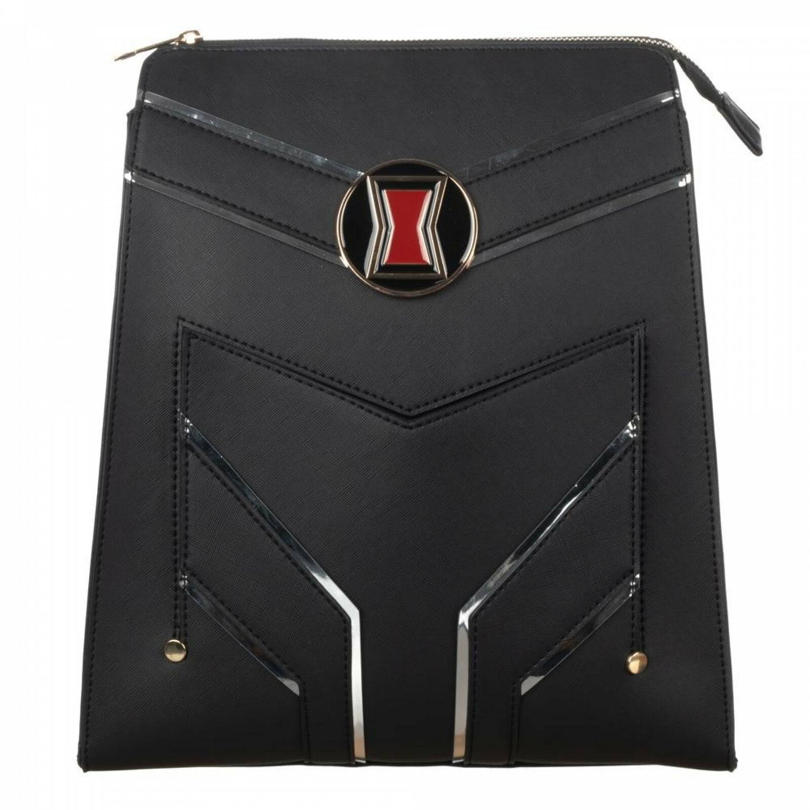 Black Widow Slim Faux Leather Mini Backpack Black